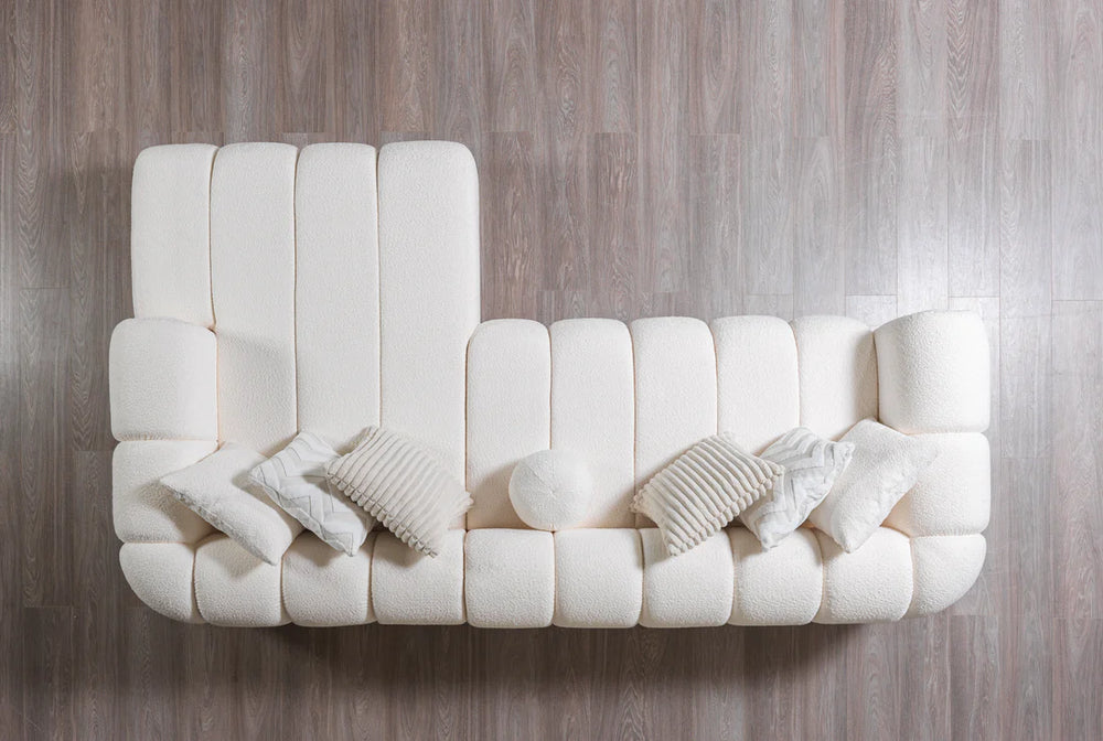 Lis Ivory Boucle 115" Sectional – LAF or RAF Chaise | Nova Furniture
