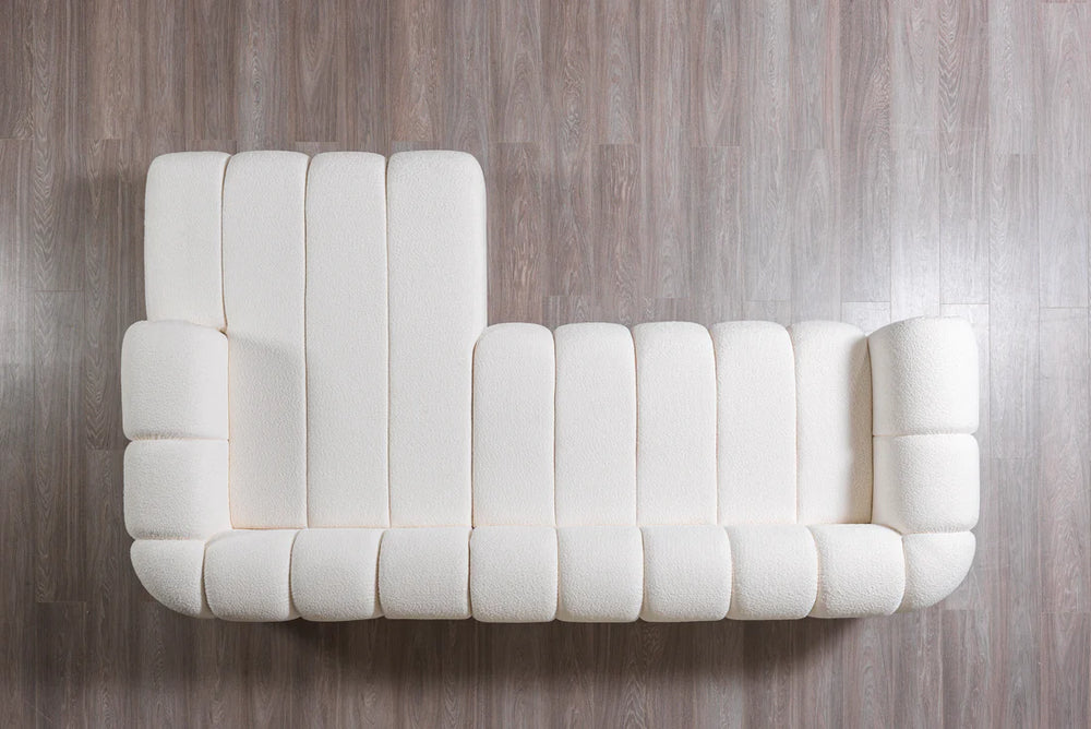 Lis Ivory Boucle 115" Sectional – LAF or RAF Chaise | Nova Furniture