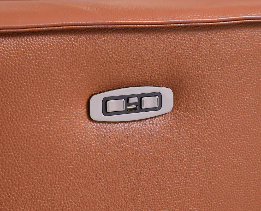 Picasso II 7-Piece Power Reclining Sectional – Caramel Italian Leather Match