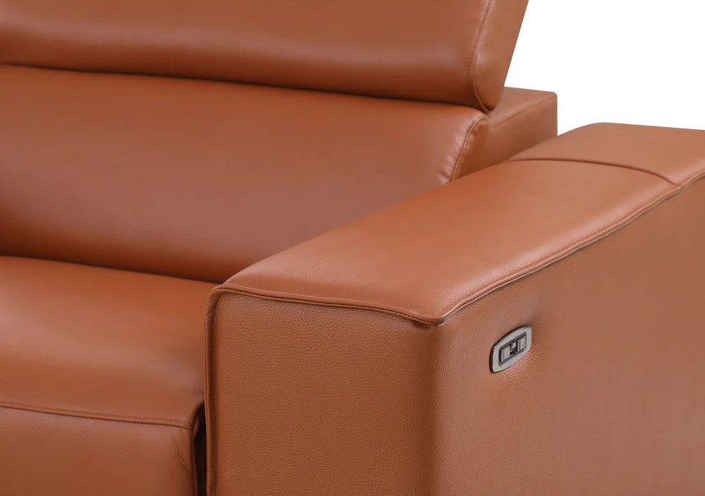 Picasso II 7-Piece Power Reclining Sectional – Caramel Italian Leather Match