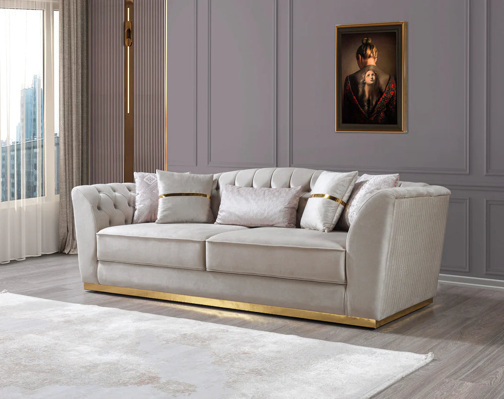 Milena Ivory Velvet Sofa & Loveseats