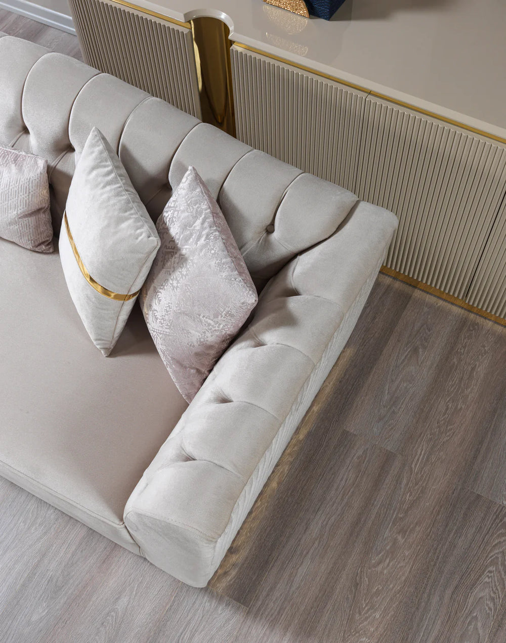 Milena Ivory Velvet Sofa & Loveseats
