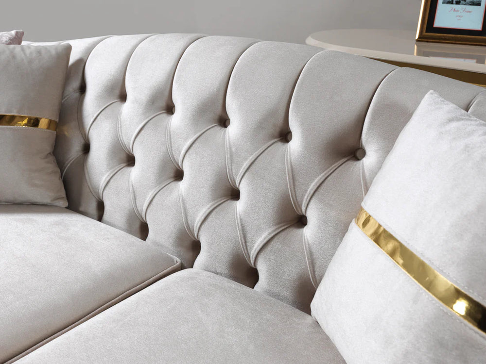 Milena Ivory Velvet Sofa & Loveseats