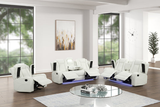 Luz White 3-PC Reclining Set