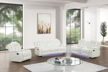 Luz White 3-PC Reclining Set