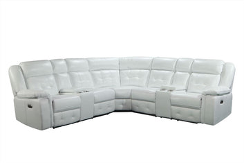 Amazon White Power Reclining Sectional Set