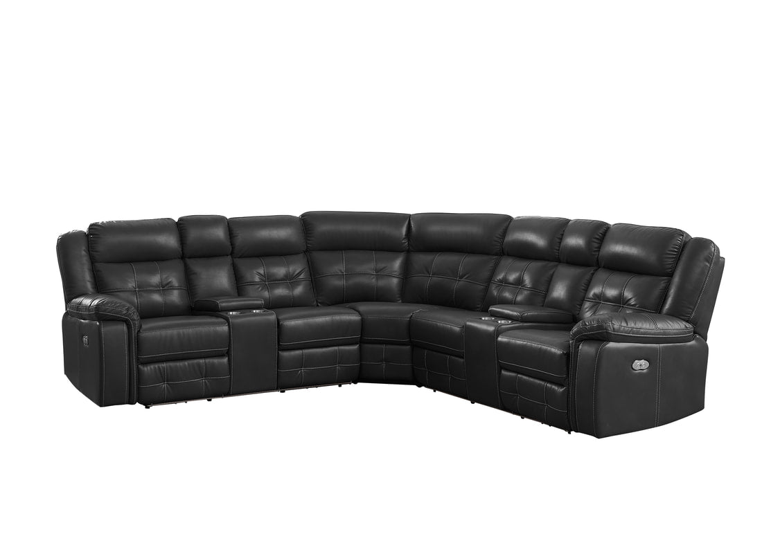 Amazon Black Power Reclining Sectional Set