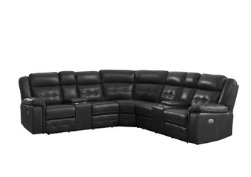 Amazon Black Power Reclining Sectional Set