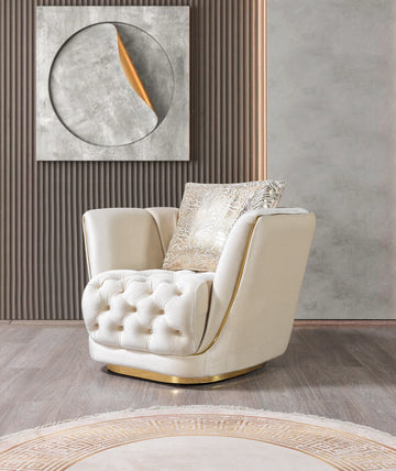 Daphne Ivory Velvet Chair