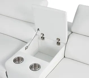 Picasso 6-PC White Italian Leather Sectional