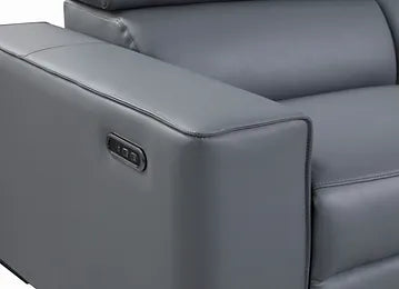 Picasso 6-PC Gray Italian Leather Sectional