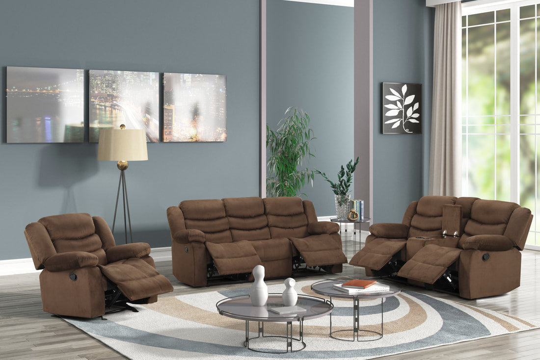 Oliver Chocolate 3-PC Recliner Set
