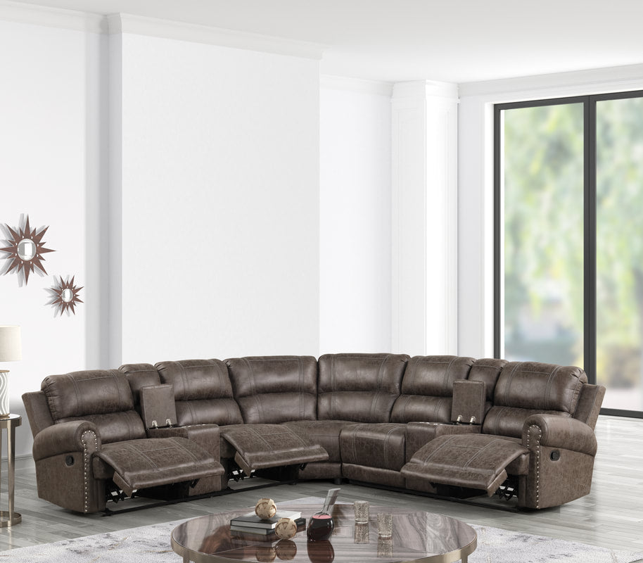 Carrol Gray Oversized Recliner Sectional