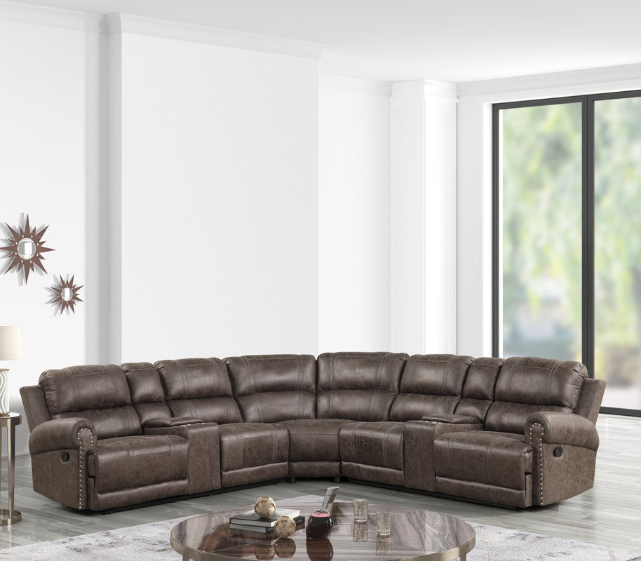 Carrol Gray Oversized Recliner Sectional