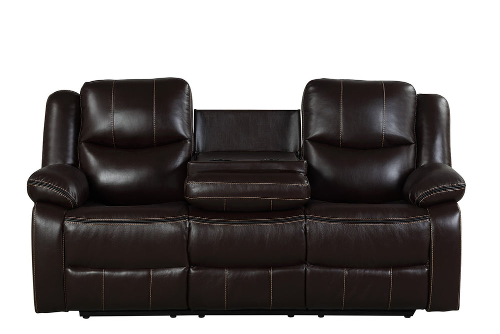 Carter 3-PC Reclining Sofa Set | Leather Gel with Drop-Down Table