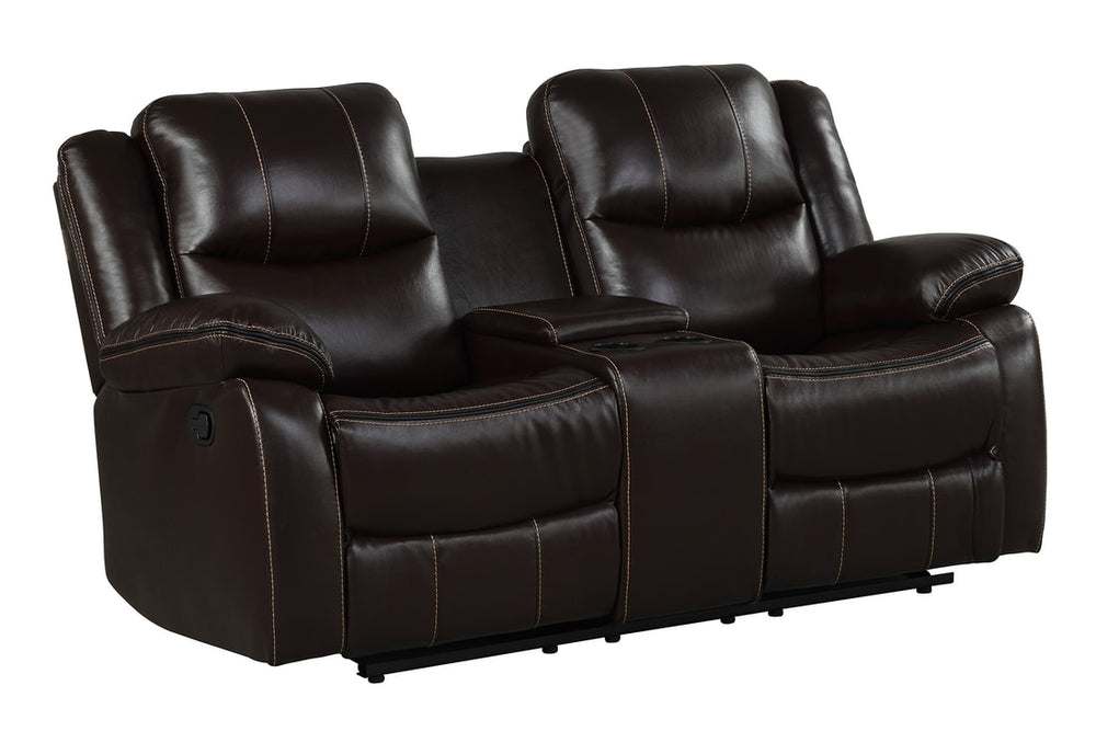 Carter 3-PC Reclining Sofa Set | Leather Gel with Drop-Down Table