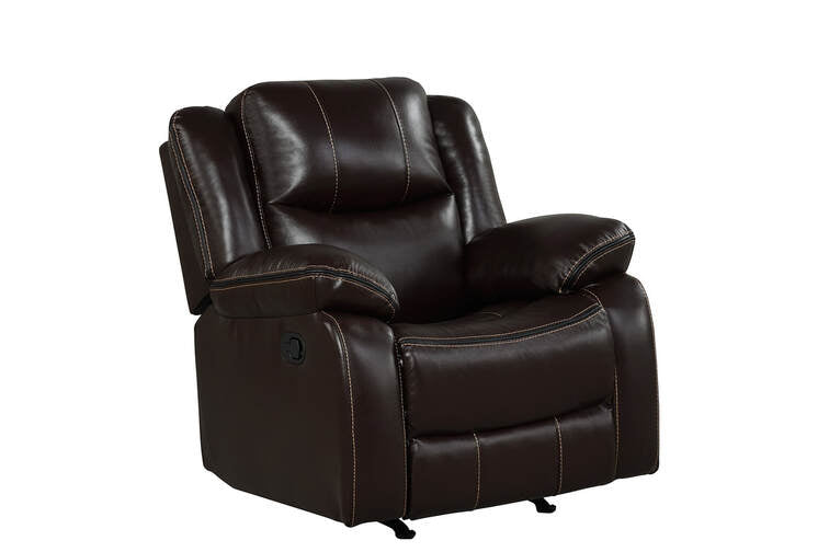 Carter 3-PC Reclining Sofa Set | Leather Gel with Drop-Down Table