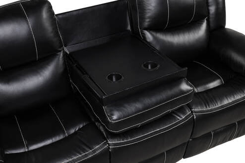 Carter 3-PC Reclining Sofa Set | Leather Gel with Drop-Down Table