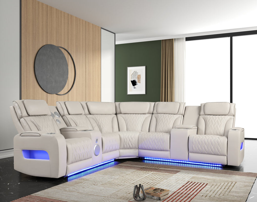 Spain Power Reclining Sectional Power Headrests