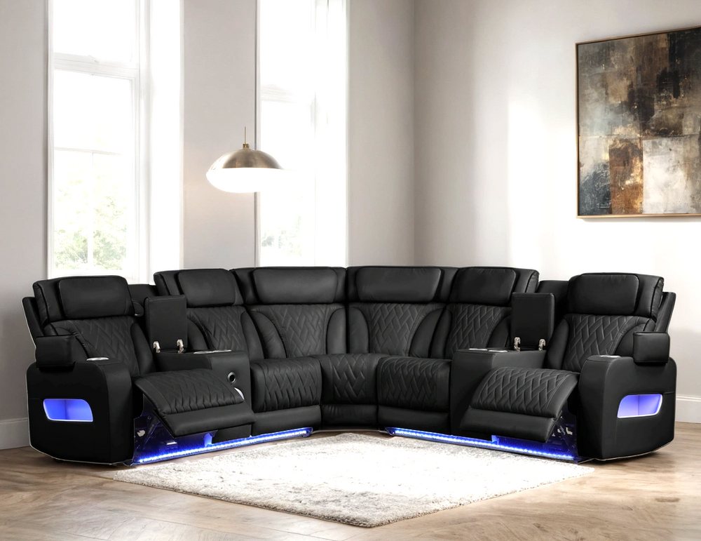 Spain Power Reclining Sectional Power Headrests
