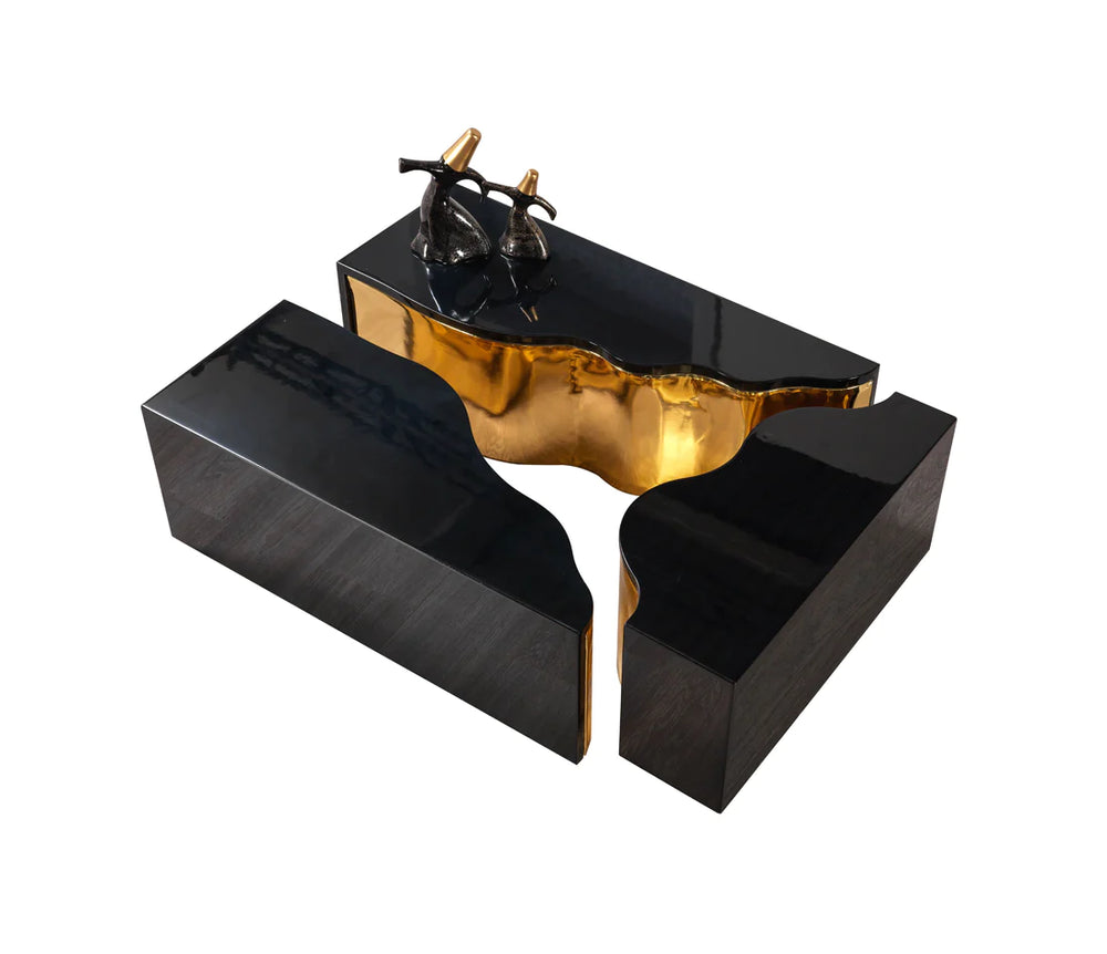 Dream Wood Black Gold Coffee Table