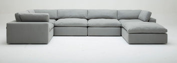 XL CLOUD GRAY Sectional w/Ottoman Set