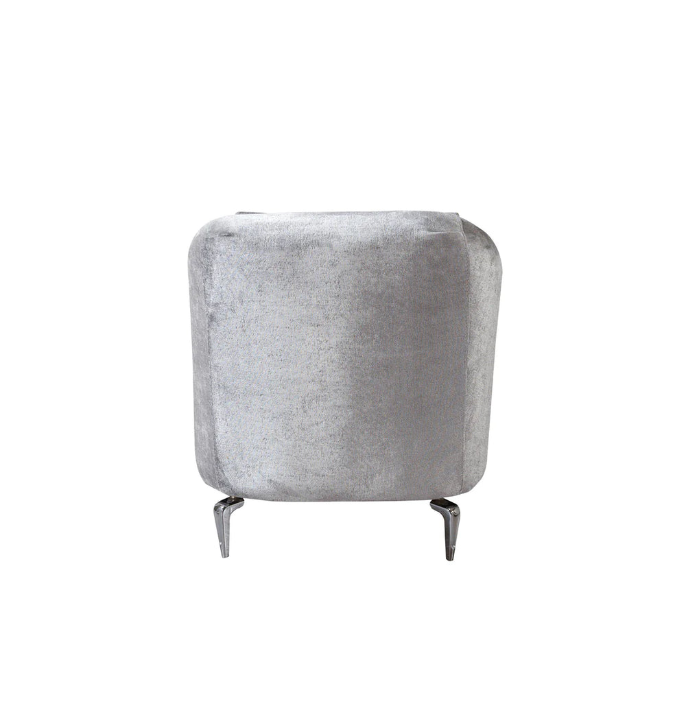 Santana Silver Velvet Accent Chair | Modern Living Room Chair