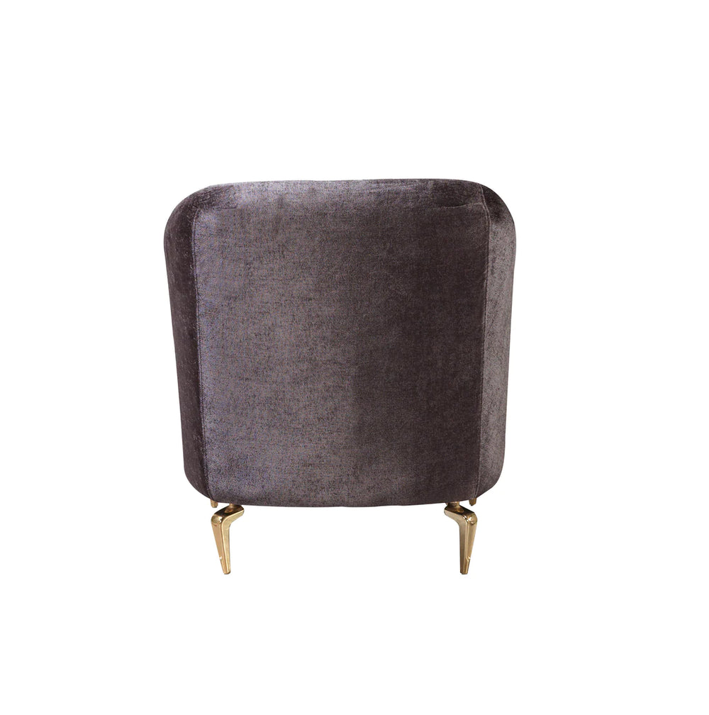 Santana Smoke Velvet Accent Chair | Modern Living Room Chair