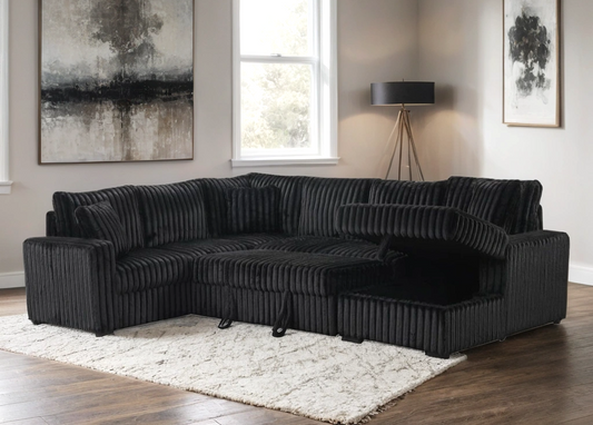 Sonic Black Sectional With Pull-Out Bed