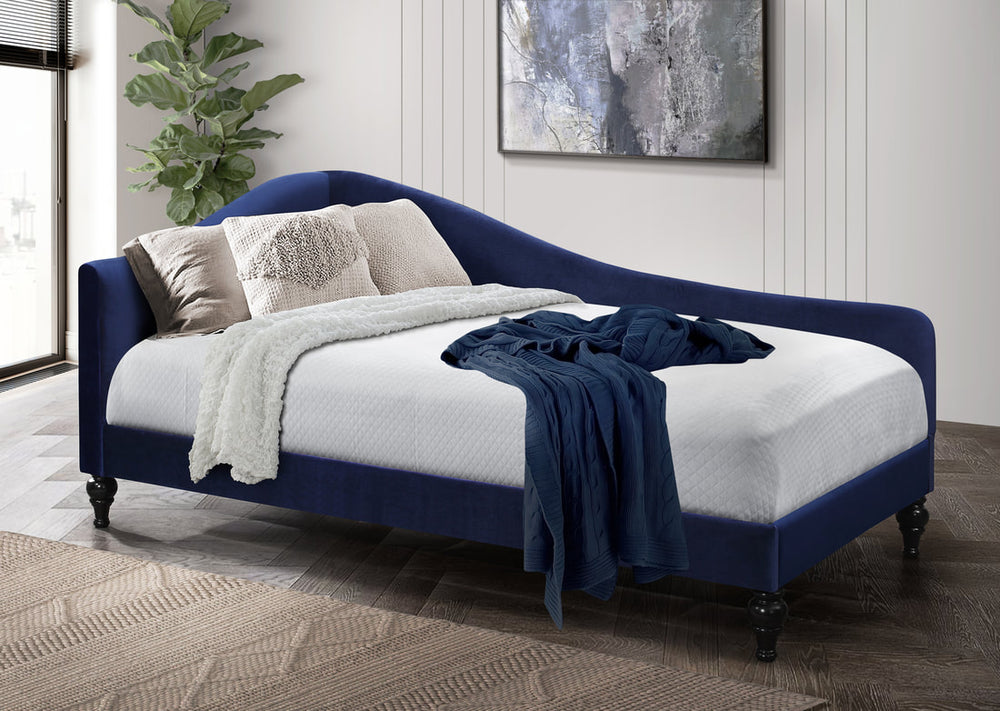 Mary Velvet Daybed – Black, Blue & Silver | NZR Furniture