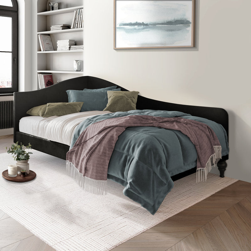 Mary Velvet Daybed – Black, Blue & Silver | NZR Furniture