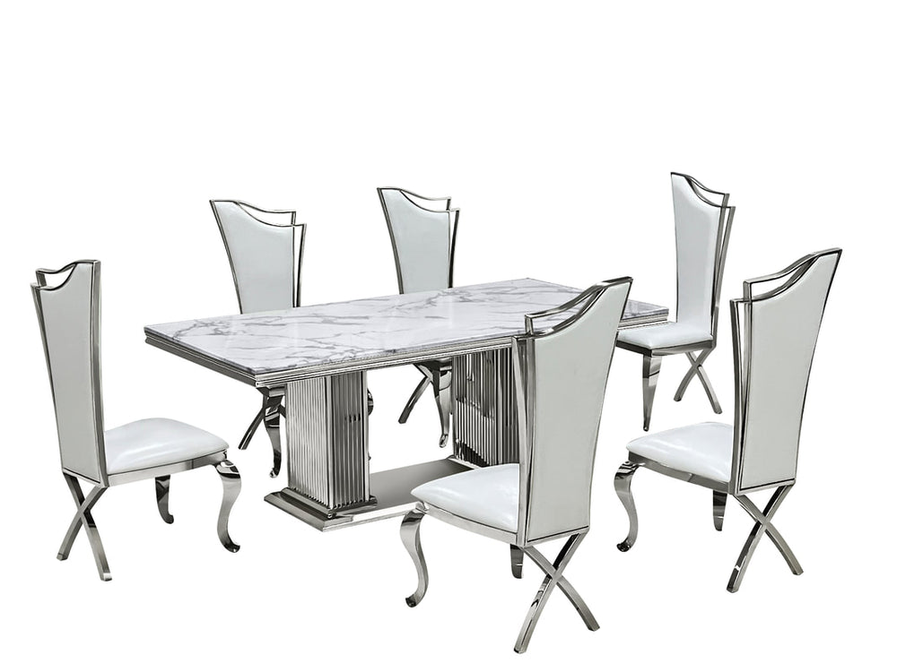 Victorian White 7-PC Dining Set
