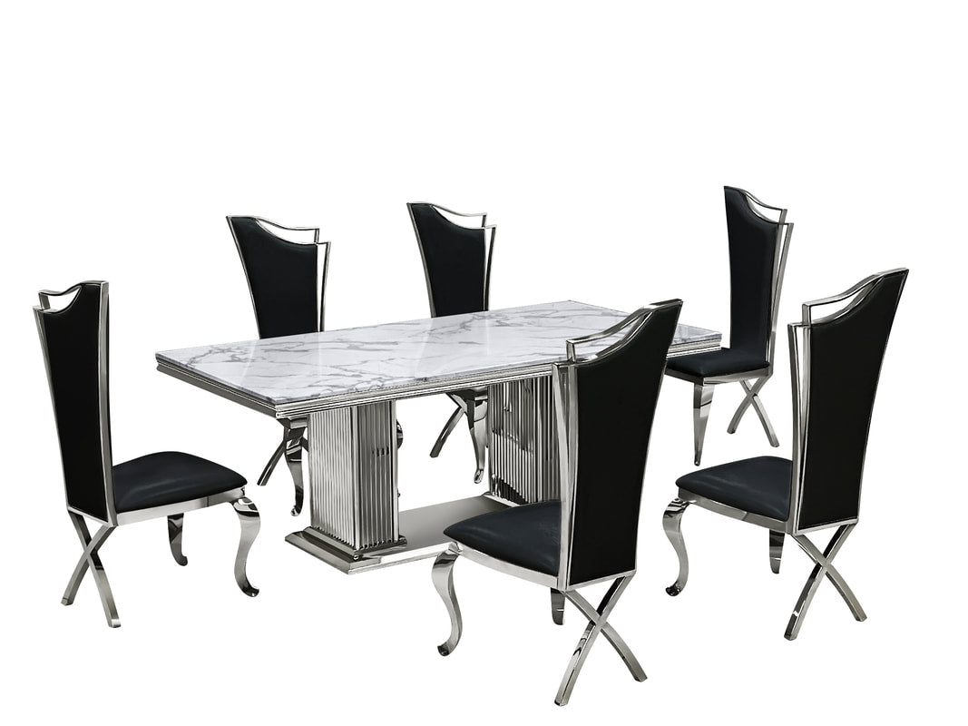 Victorian Black 7-PC Dining Set