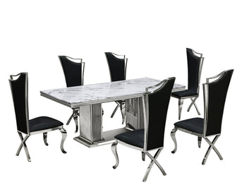 Victorian Black 7-PC Dining Set