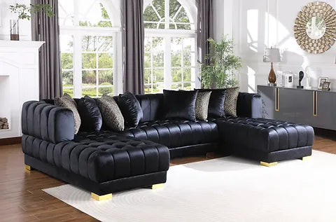 Dasha Velvet Double Chaise Sectional