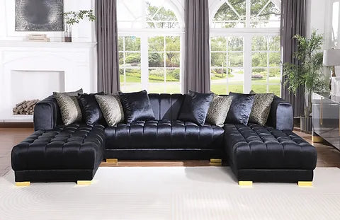 Dasha Velvet Double Chaise Sectional