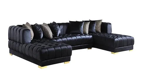 Dasha Velvet Double Chaise Sectional