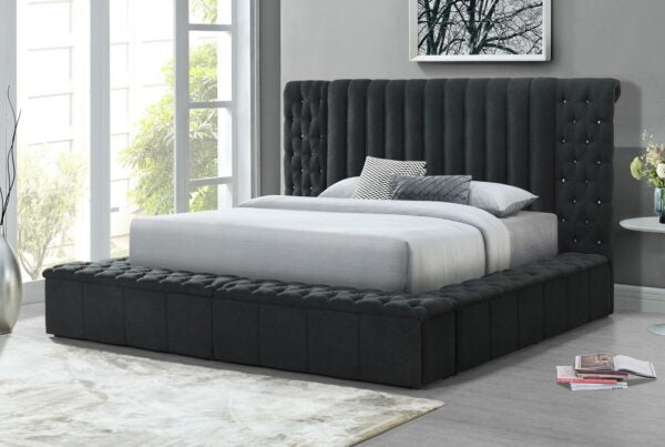 Danbury Boucle Upholstered Fabric Storage Bed