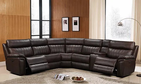 Fresno 6-PC Leather Power Recliner Sectional
