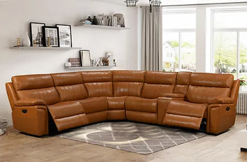 Fresno 6-PC Leather Power Recliner Sectional