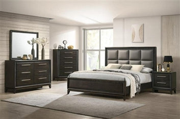 Saratoga 5-PC Bedroom Suite in Brown Finish