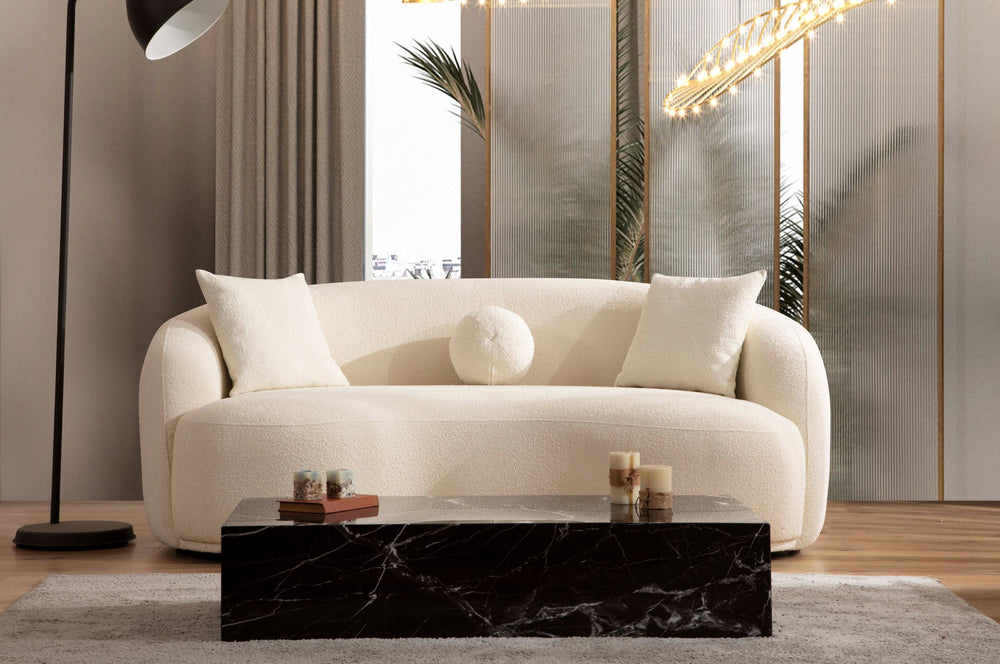 Bonita Ivory Boucle Loveseat 81"