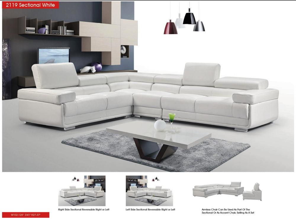 Dell White Sectional