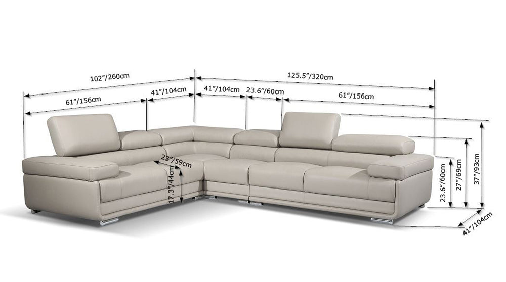 Dell White Sectional