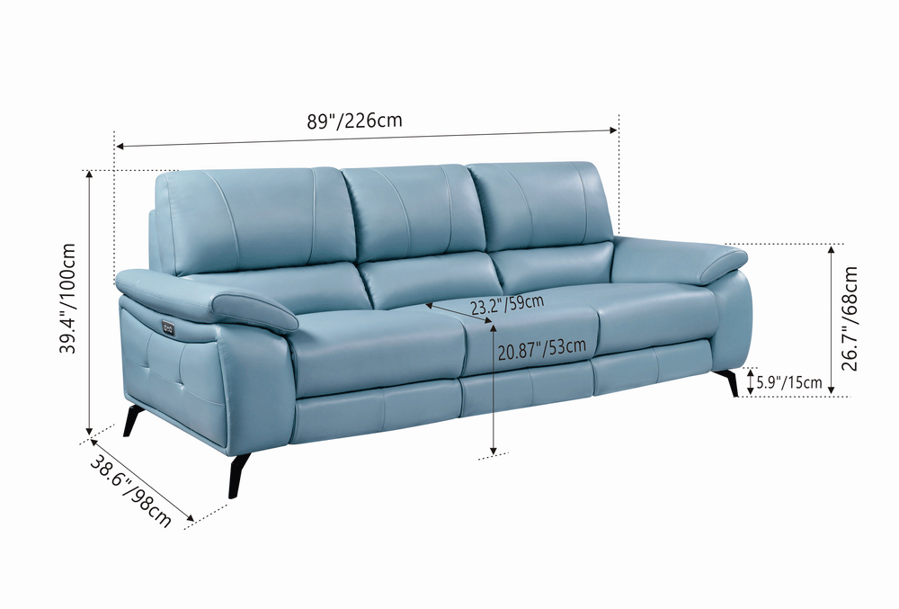 Blue w/ electric recliners