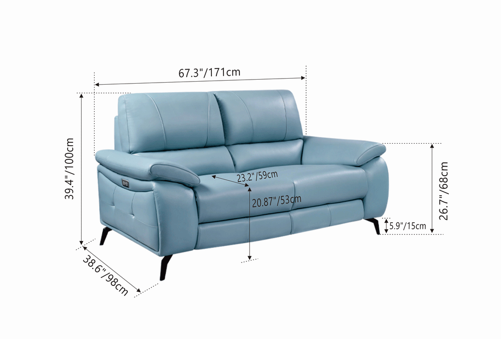 Blue w/ electric recliners