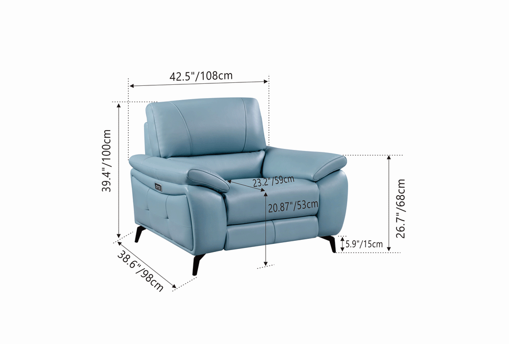 Blue w/ electric recliners