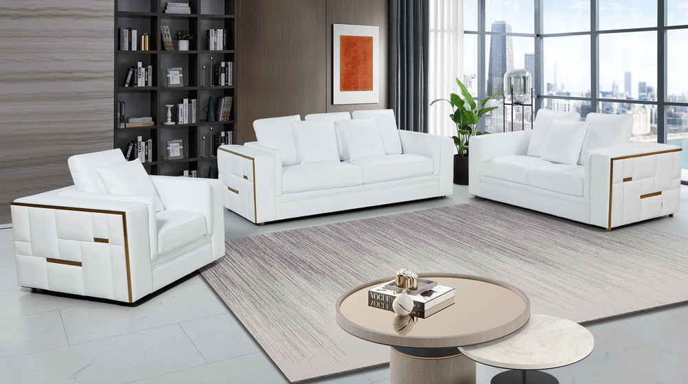 Snow White 3-PC Sofa Living Room Set