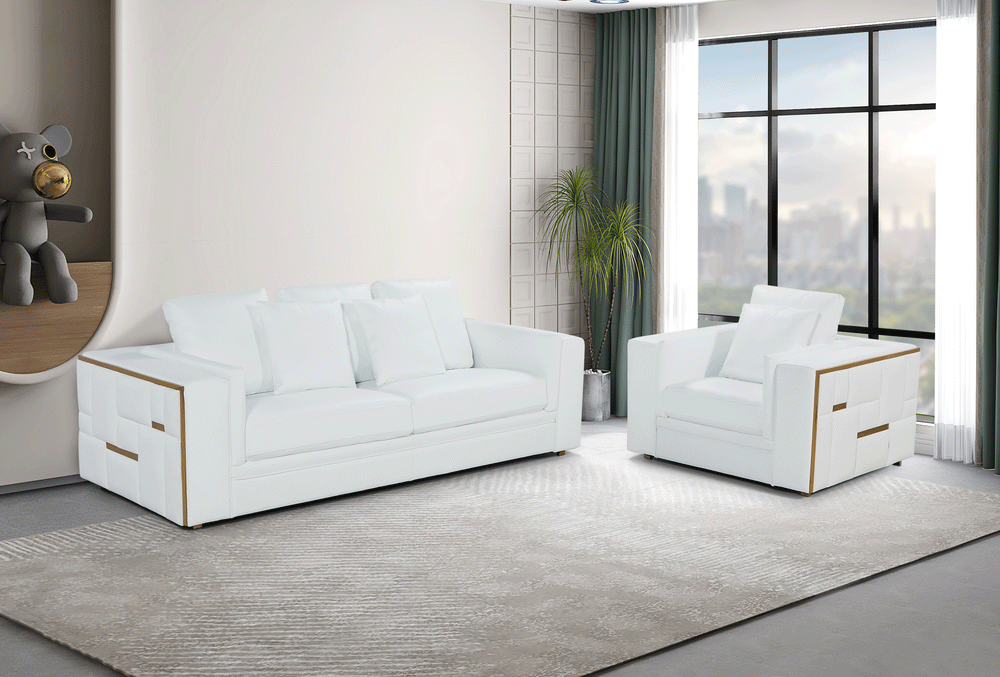 Snow White 3-PC Sofa Living Room Set