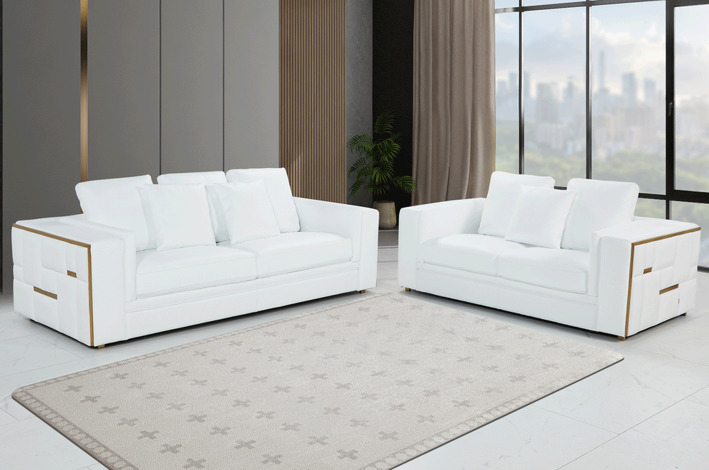 Snow White 3-PC Sofa Living Room Set